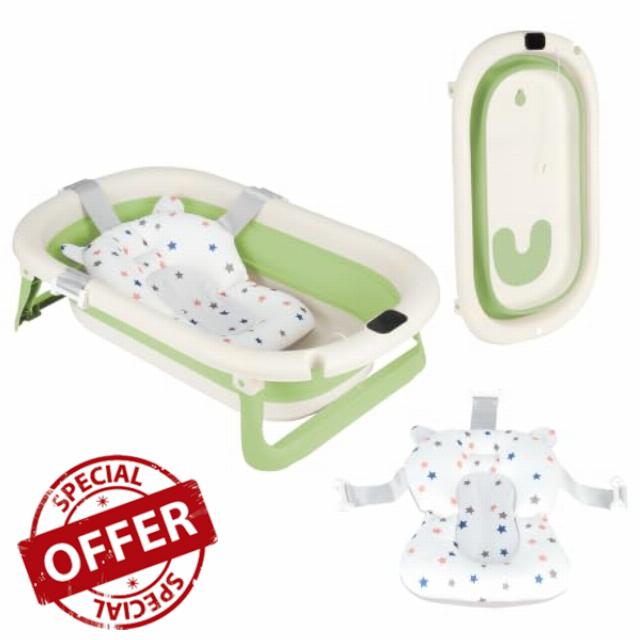 Foldable Baby Bath Tub with Cushion Seat