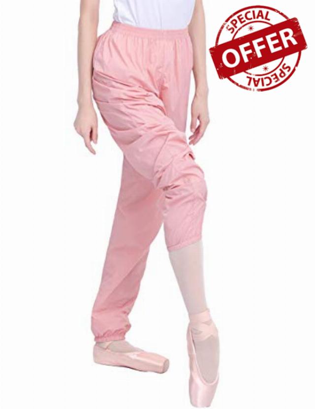 Teen Girls Women Ballet Ripstop Pants Lightweight Intensity Nylon Perspiration Trousers for Dance
