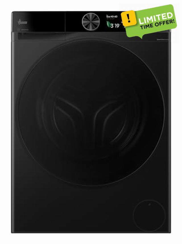 Hoover Pro Wash Series 7 HBQD410BL10JU-80 10kg Washing Machine with 1400 rpm - Matte Black - A Rated           [Energy Class A]
