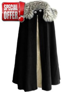 Mens Viking Cloak Fur Cape Costume Medieval Renaissance King With Fur Cloak Halloween Cosplay