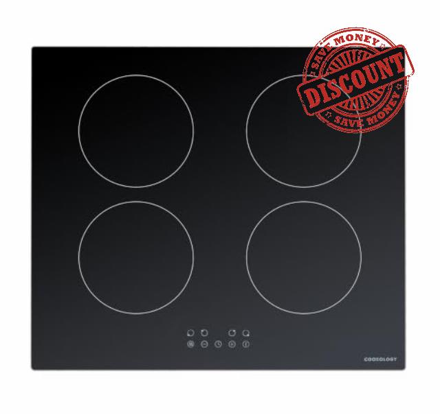 Cookology CIH604 60cm Built-in Induction Hob - 4 Zones & Touch Controls                                                          4 Zone Induction Hob - Touch Controls - 60cm Built-in - 9 Power Levels - Pan Detection - Child Lock - 99min Time