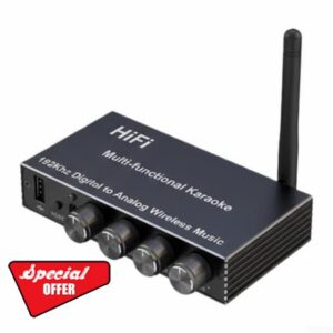 5.4 Audio Receiver with Optical Coaxial Input for hi-Fi USB Playback Remote Control for Home Theater System Grey 16.5cm