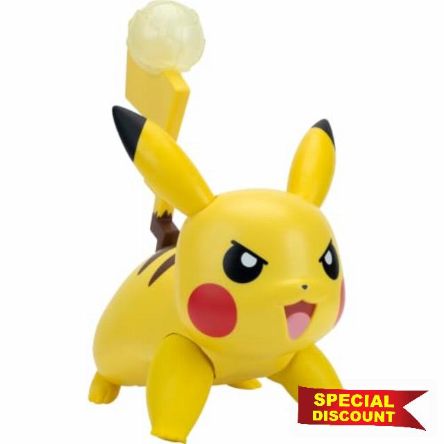 Pokémon Battle Action Pikachu - 12-Inch Interactive Figure                                                          with 100+ Unique Reactions with Lights and Sounds plus Tail Launcher with Accessory