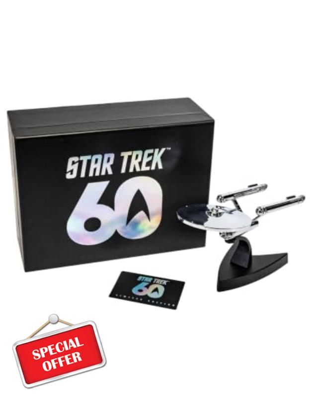 Corgi Diecast Spaceships CC96610S Star Trek - USS Enterprise NCC-1701                                                          60th Anniversary Limited Edition Chrome Plated