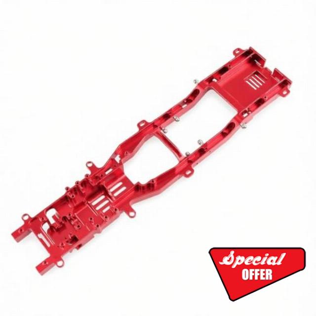 Aluminum Metal Chassis Frame Rail Upgrade Parts For Landa LD1297 LD1279 Pajero RC Crawler(Rot)