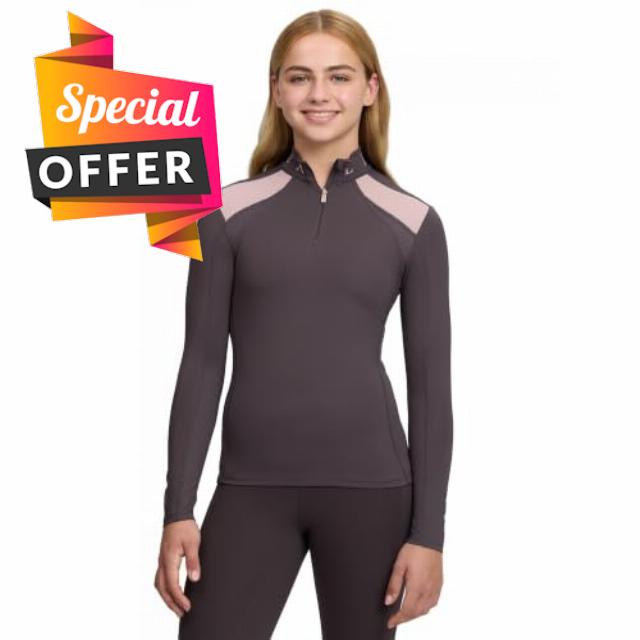 LeMieux Young Rider Mia Mesh Childrens Base Layer - Cocoa