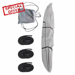 Canoe Cover 420D Oxford Heavy Duty Weather-Resistant                                                          Paddle Board Cover for Indoor Outdoor Trailer Transport Camping Trips Dock Mooring Backyard