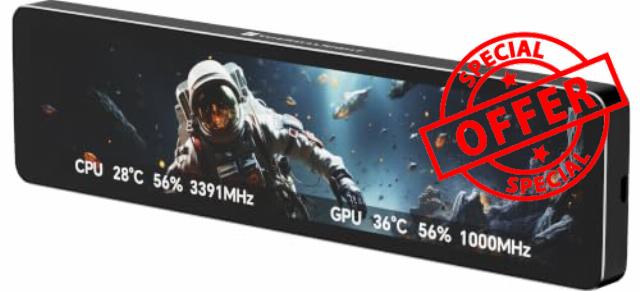 Thermalright Trofeo Vision LCD AIO Display 11.3” PC Monitor                                                          USB Type C PC Display for Real-Time Hardware Monitoring with Preset Themes for Gaming PC Case/CPU Coole