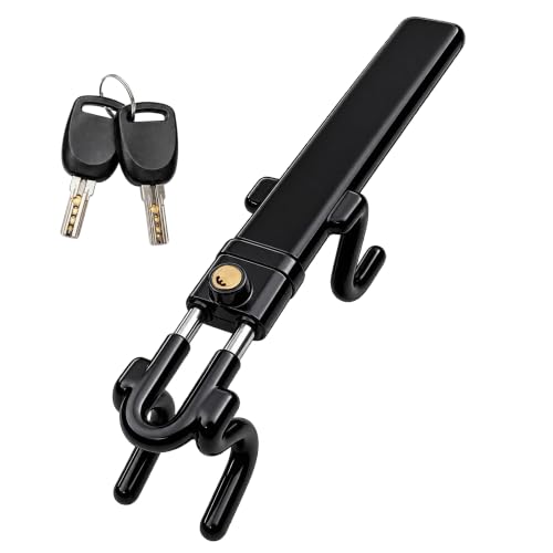 High Visibility - Adjustable Length Wheel Lock with 3 Keys - Universal Fit for Vehicle Security Lock (Black)