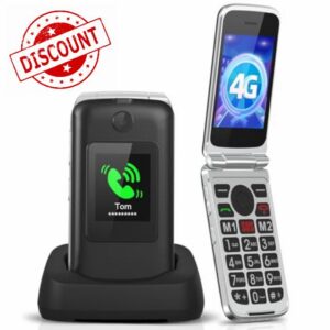 4G Flip Phone Feature Senior Mobile Phone Unlocked Easy to Use Basic Big Button Cell Phone with Large Display Loud Sound SOS Emergency Button 1200 mAh Battery for Elderly
