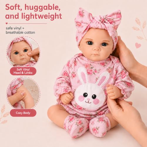 Open Eyes Vinyl Doll with 2 Outfits