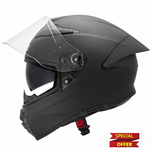 Zorax ZOR-822 Full Face DVS Motorbike Helmet - Matt Black XXL (63-64cm)                                                          Full Face Helmet Crash Helmets for Motorbikes Motor Bike Ece Approved Soft and Breathable Padding
