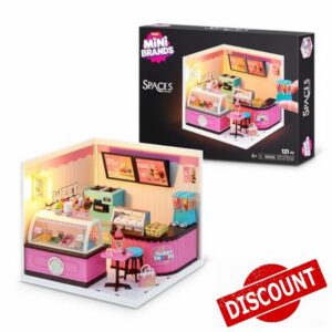 Mini Brands Mini Spaces Sweet Scoop By ZURU                                                          DIY Mini Spaces build & customize kit; light-up miniature ice cream shop scene; display Mini Brands miniatures and figures