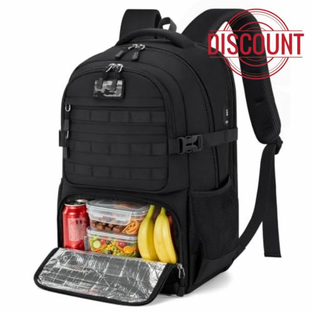 RAINSMORE 17.3 Inch Laptop Backpack with Lunch Compartment