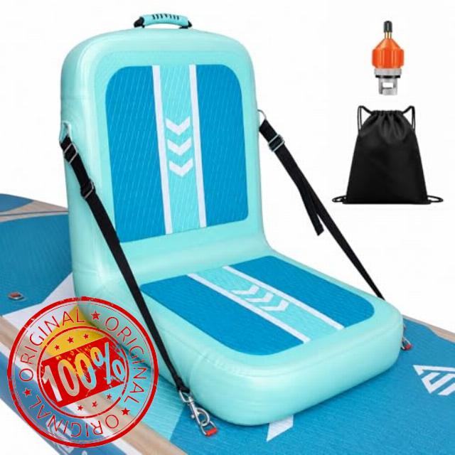 Inflatable Kayak Seat with Back Support & Mesh Storage Bag