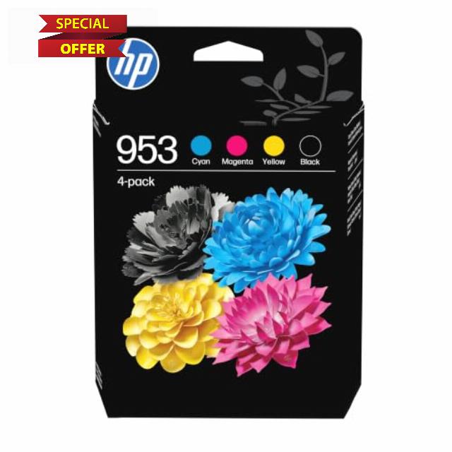 HP 953 Black/Cyan/Magenta/Yellow Original Ink Cartridges 4-Pack                                                          Compatible with HP OfficeJet Pro 7700