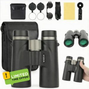 Bosco Binoculars C9 Original 12x42 Binoculars High Magnification and High Resolution Night Vision (Black)