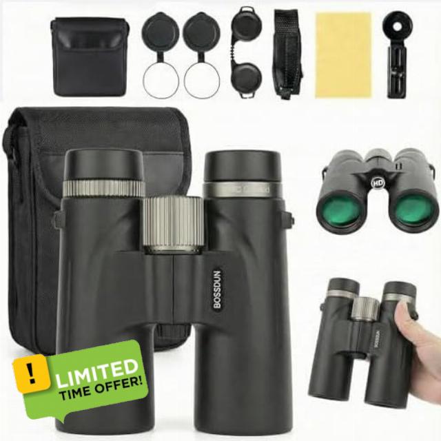 Bosco Binoculars C9 Original 12x42 Binoculars High Magnification and High Resolution Night Vision (Black)