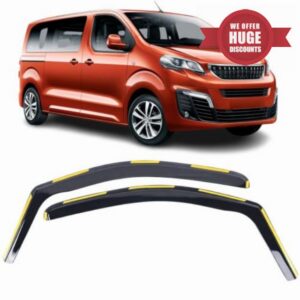 Set of 2 WIND DEFLECTORS For VAUXHALL VIVARO 2020 2021 2022 2023 2024 2025 2026 2027 In-Channel Acrylic Side Window Visors-Smoke Tinted Sun & Rain Guards Reflectors Fits Vivaro E-Life.