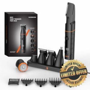 MAXGROOM 5-in-1 Manscape Body Hair Trimmer Men with 120-Min Battery                                                          Pubic & Ball Trimmer