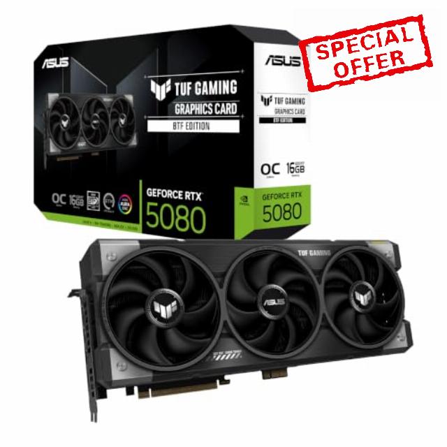 ASUS TUF Gaming GeForce RTX ™ 5080 16GB GDDR7 BTF OC Edition Gaming Graphics Card (PCIe® 5.0