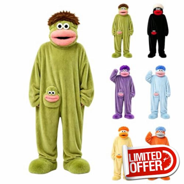 Big Mouth Monster Onesie 2026 Kids Halloween Costumes Cozy Soft Plush Fabric Funny Silly Onesies Boys Girls Jumpsuit Unisex Long Sleeve Loungewear for Family Fun Halloween Paty Cozy Relaxing