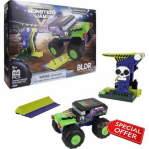 BLDR Monster Jam™ Grave Digger™ Smash & Launch Building Set                                                          Display Your Truck - 166 Pieces
