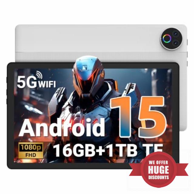 Gleeso Tablet｜Android 15 Tablet 10 Inch｜16GB RAM 1TB TF Android Tablets with 5000mAh｜Face Unlock｜Widevine L1｜BT 5.4/5G WiFi｜5MP Dual Camera