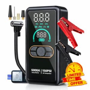 5000A Jump Starter Power Pack with Air Compressor