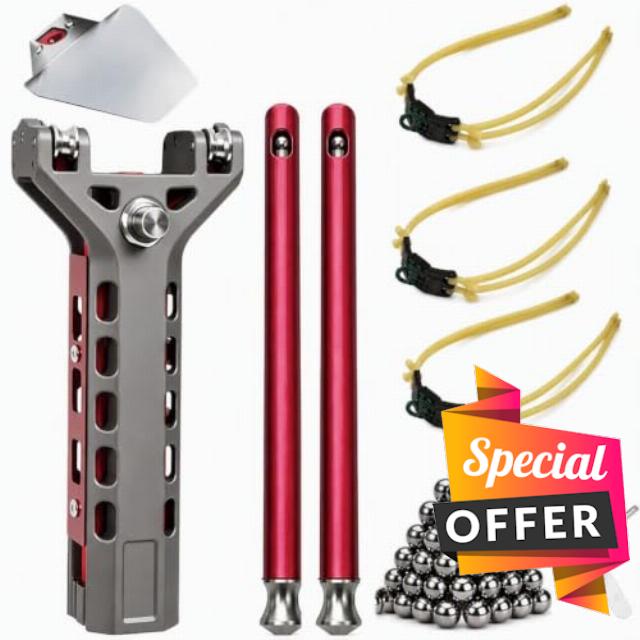 Semi Automatic Aluminum Alloy Slingshots with Magazine for Adults | Auto-Loading Magazine Fed