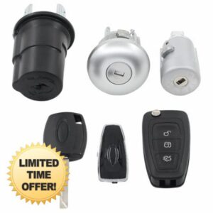Complete Lock Set with Flip Remote Fob & Key Blade for Fo-rd                                                          for Transit Mk8 Transit Custom 2012-Onwards