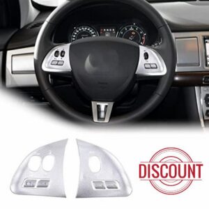 Stainless Steel Car Steering Wheel Button Frame Sticker For Jaguar XF 2012-2015 Auto Interior Accessories