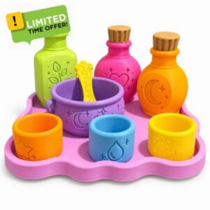 Magic Potion Sensory Play Set 3D Printed Potion Making Kit，A                                                          with Bottles Bowl Spoon Cups Pretend Potion Toy for Kids Home Interactive Activity Creative Birthday Holiday Gif