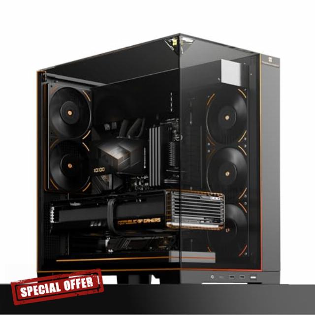 Thermalright TR A70 ARGB ATX Gaming Case Three-Sided Column-Free Glass 8 CPU Fan Slots + Four-Way Airflow Quick Release Vertical Graphics Card Mounting Anti-Fall