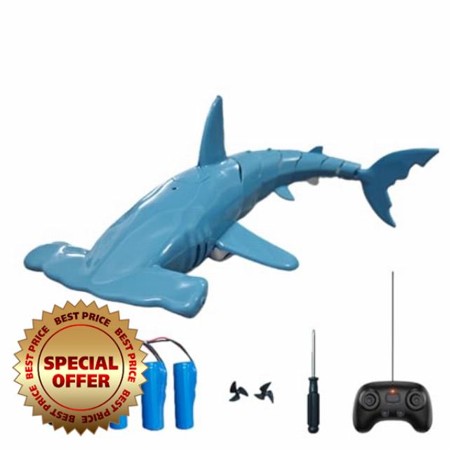 2.4 GHz Remote Control Hammerhead Shark                                                          Water Spray Bionic Swimming RC Shark with Waterproof Controller