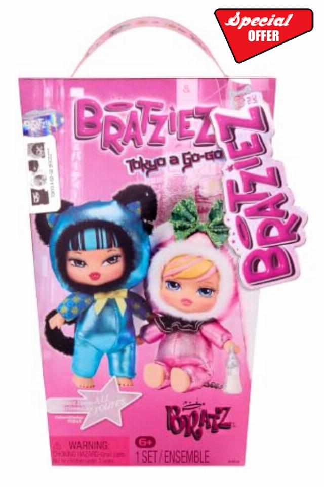 Bratz Bratziez Tokyo a Go-Go Series - 6 Plush Collectable with Charm Clip                                                          Hard Faceplate