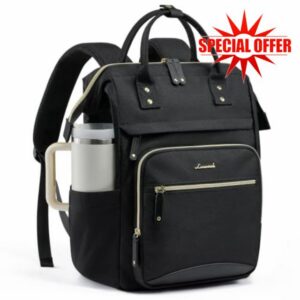 LOVEVOOK Laptop Backpack Womens 15.6 Inch Rucksack School Bag for Ladies                                                          Waterproof Travel Work Changing Bags with Large Water Bottle Holder