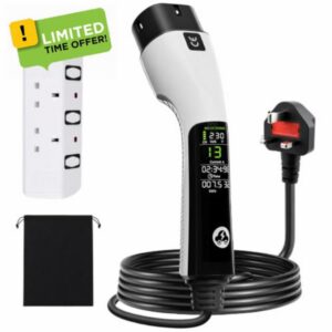 EV Charger Type 2 to 3 Pin Plug UK 3kW