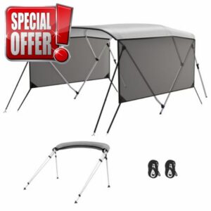 GarveeLife 3 Bow Bimini Top Boat Canopy – Waterproof UV-Resistant 600D Polyester