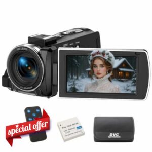 4K 64MP Camcorder Video Camera for Vlogging with 18X Digital Zoom                                                          3 Inch 270° Rotating Screen
