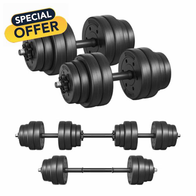 SONGMICS Dumbbell Set Adjustable Dumbbells                                                          Extra Barbell Bar