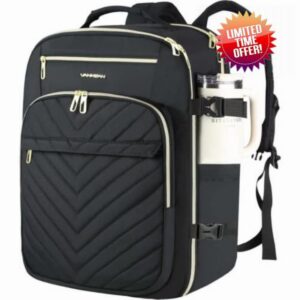 VANKEAN 40L Laptop Backpack Women Large Capacity College Travel Black