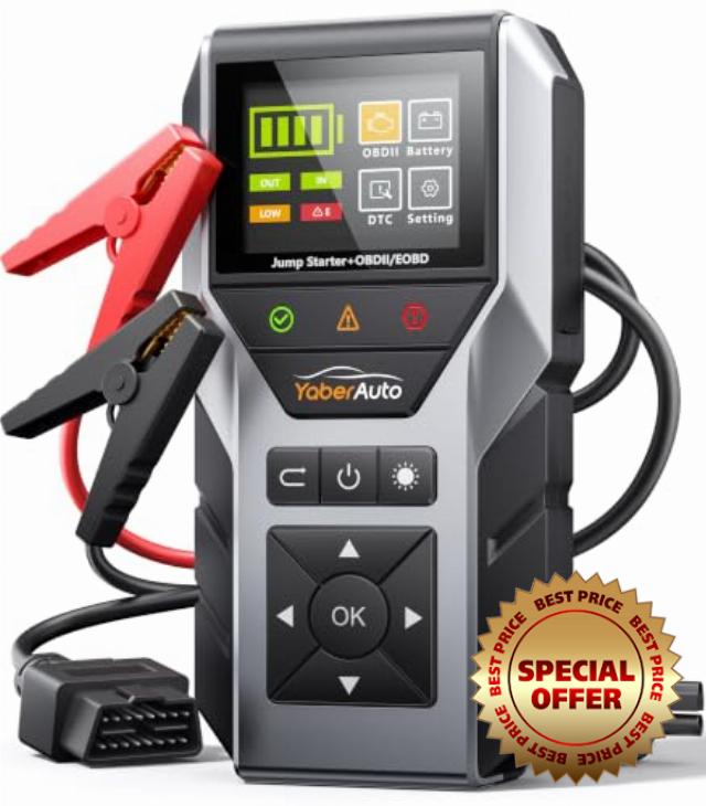 YaberAuto Jump Starter Power Pack 7000A with OBD2 Scanner