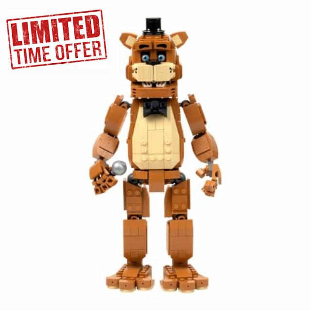 BLDR Five Nights at Freddy's™ Freddy Fazbear Building Set                                                          11-Inch Buildable Articulated Figure with 571 Pieces