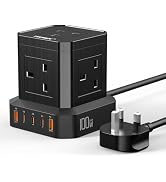TOPREK 65W PD3.0 Fast Charge Extension Lead with Usb Slots, Simultaneous Fast-charging of 10 devi...
