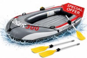 Inflatable Rubber Boat 220 x 110 cm for Children and Adults with Padel and Ropes