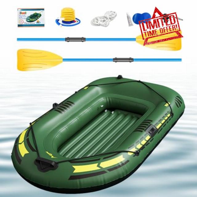 Inflatable Kayak for Adults: PVC Rafting Boat with 300kg Capacity                                                          Portable Canoe