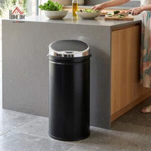 Black                                                          Hands-Free Motion Sensor Touchless Kitchen Bin with Fingerprint Resistant