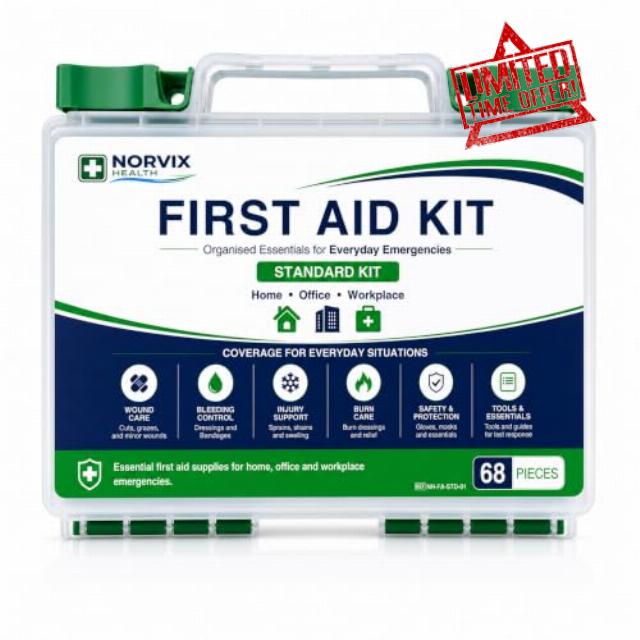 68-Piece First Aid Kit – Emergency Medical Supplies with QR First Aid Guide