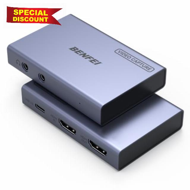 BENFEI 4K@60Hz HDMI to USB-C Video Capture Card with Loop Out